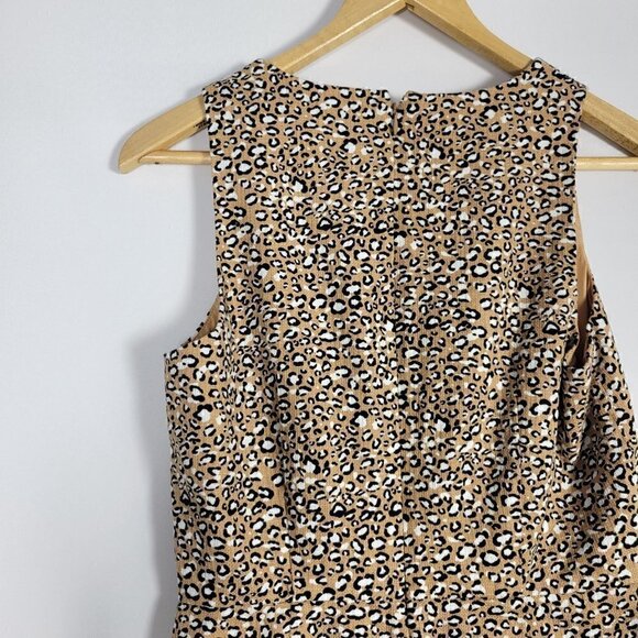 J. Crew Women's Basketweave Animal Print Sheath Dress Fully Lined Size 2 - Picture 7 of 13